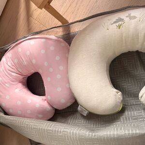Pink and Cream Boppy Nursing Pillows